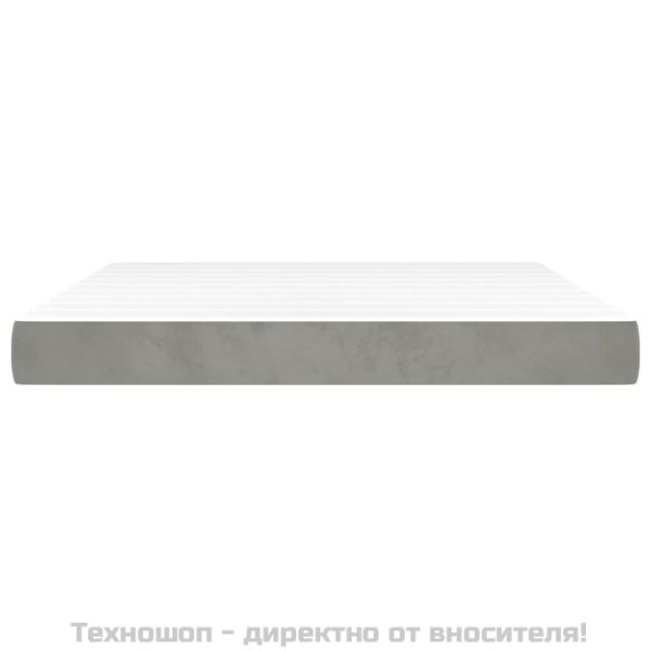 Матрак за легло с покет пружини светлосив 180x200x20 см кадифе