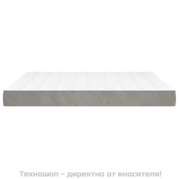 Матрак за легло с покет пружини светлосив 180x200x20 см кадифе
