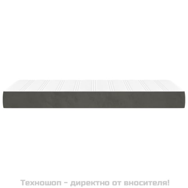 Матрак за легло с покет пружини тъмносив 90x200x20 см кадифе