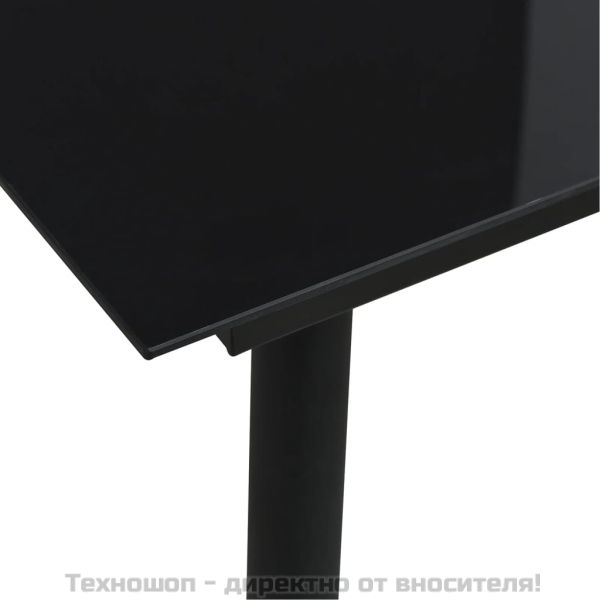 Градински трапезен комплект от 3 части, черно, PVC ратан