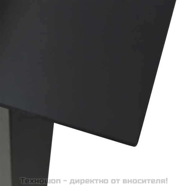 Градински трапезен комплект от 5 части, черeн, PVC ратан