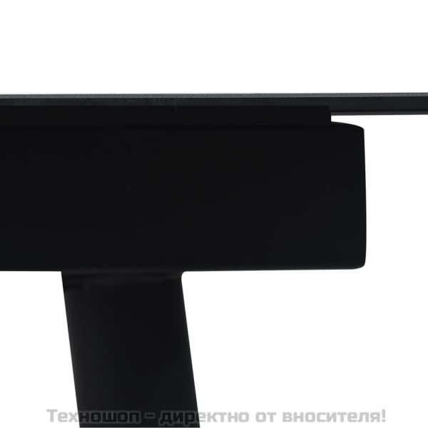 Градински трапезен комплект от 7 части, черно, PVC ратан