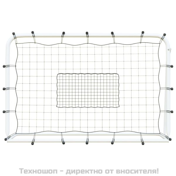 Рикошетна мрежа, бяло и черно, 184x61x123 см, стомана и PE