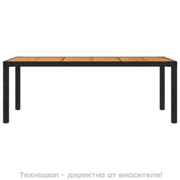 Градински комплект с възглавници, 9 части, полиратан, черен