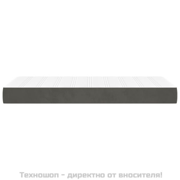 Матрак за легло с покет пружини тъмносив 80x200x20 см кадифе
