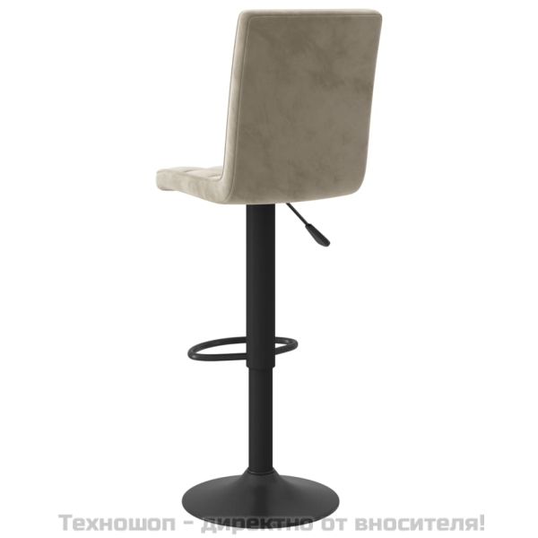 Бар табуретки, 2 бр, светлосиви, кадифе