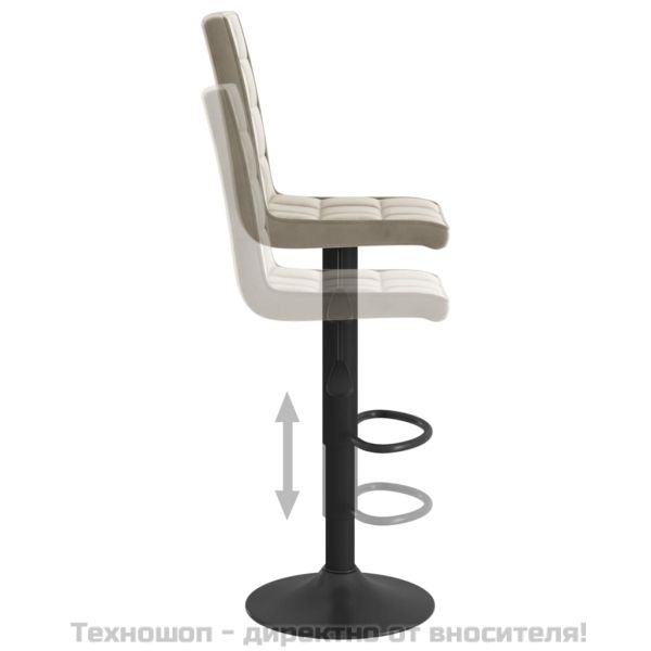 Бар табуретки, 2 бр, светлосиви, кадифе
