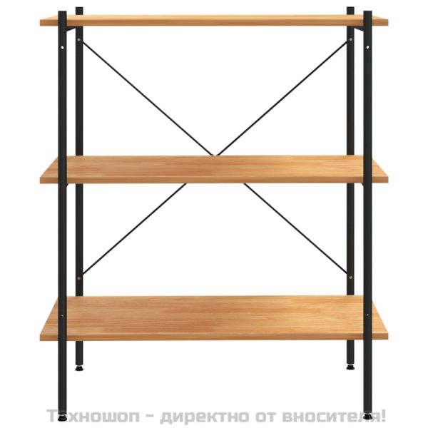 3-етажен етажерка, черен и дъб, 80x40x92 см
