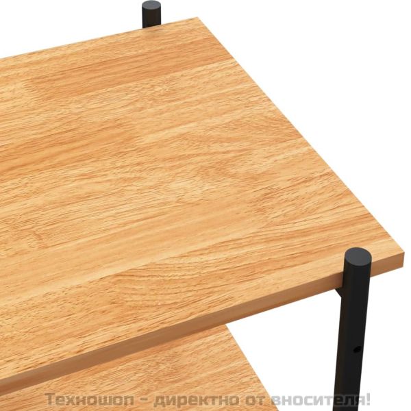 3-етажен етажерка, черен и дъб, 80x40x92 см