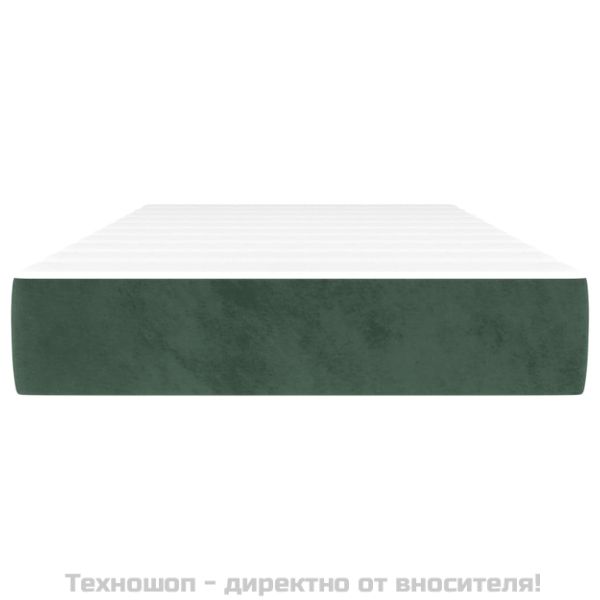 Матрак за легло с покет пружини тъмнозелен 90x190x20 см кадифе