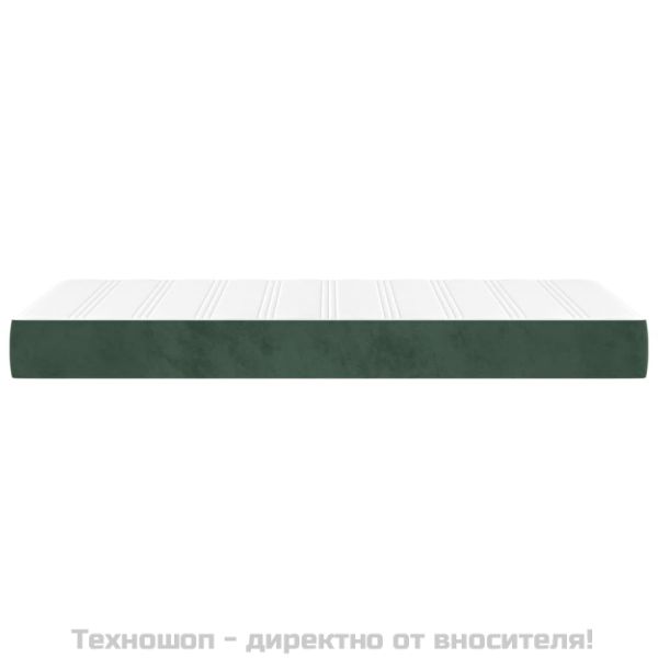 Матрак за легло с покет пружини тъмнозелен 90x190x20 см кадифе