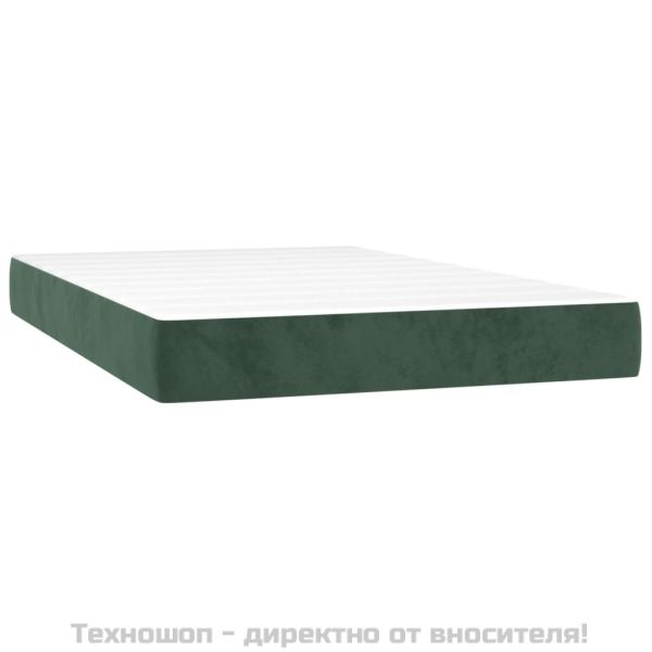 Матрак за легло с покет пружини тъмнозелен 120x200x20 см кадифе