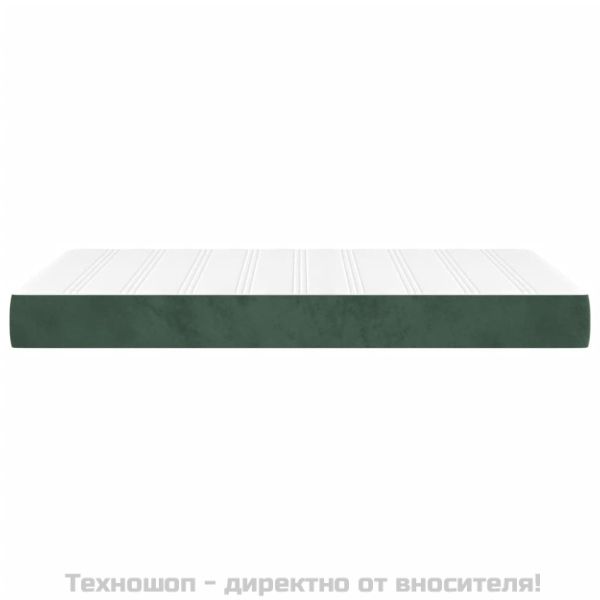 Матрак за легло с покет пружини тъмнозелен 120x200x20 см кадифе