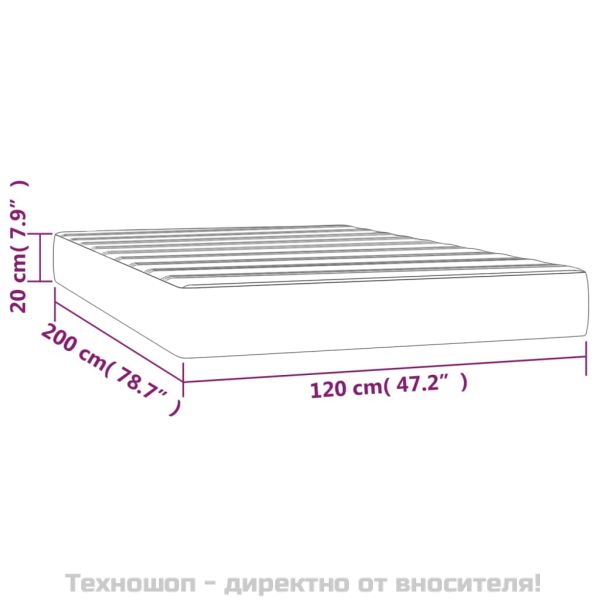 Матрак за легло с покет пружини тъмнозелен 120x200x20 см кадифе