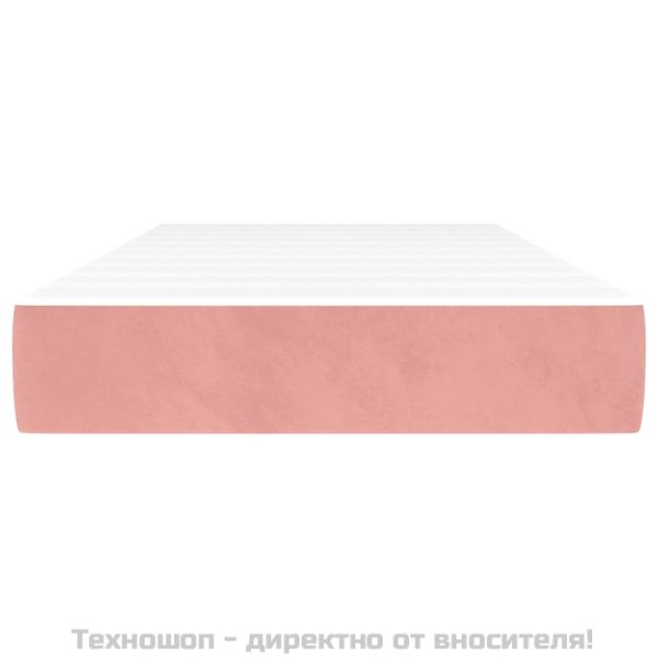 Матрак за легло с покет пружини розов 90x190x20 см кадифе