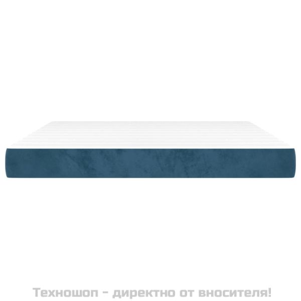 Матрак за легло с покет пружини тъмносин 180x200x20 см кадифе