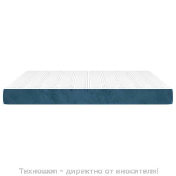 Матрак за легло с покет пружини тъмносин 180x200x20 см кадифе