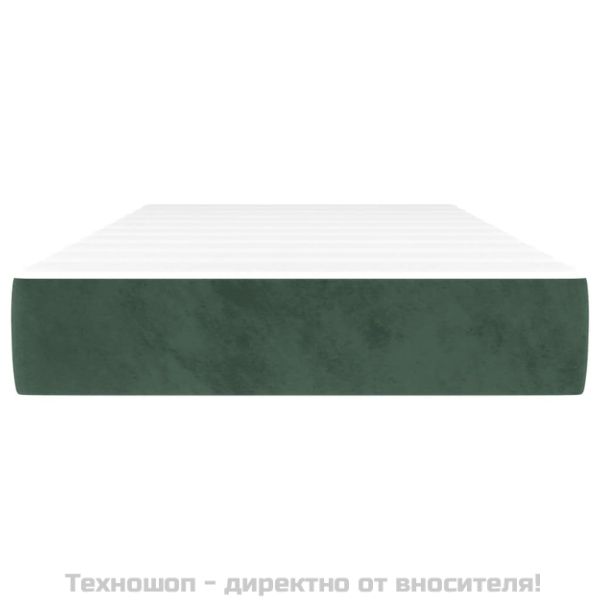 Матрак за легло с покет пружини тъмнозелен 90x200x20 см кадифе