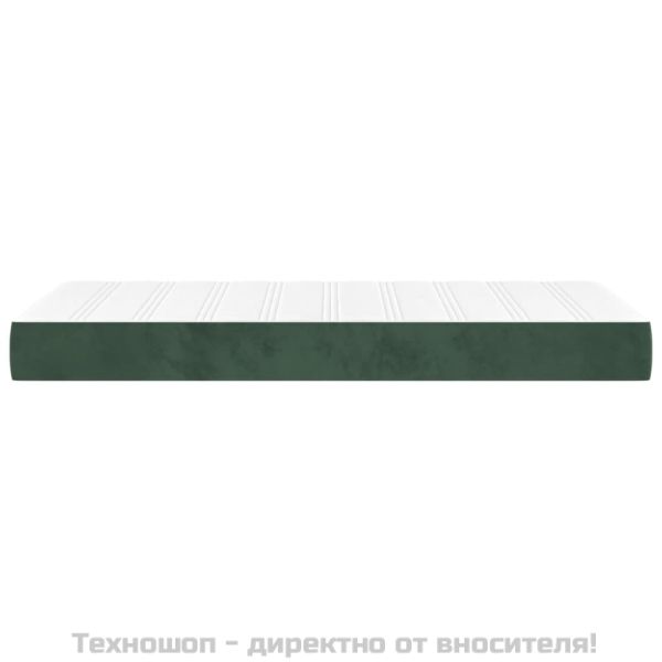 Матрак за легло с покет пружини тъмнозелен 90x200x20 см кадифе