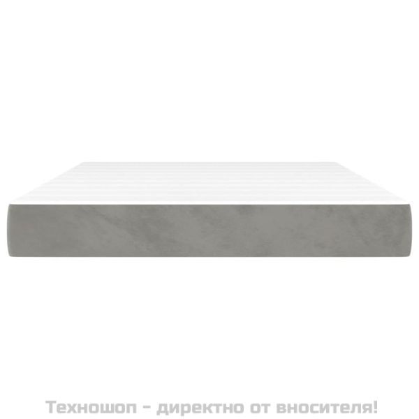 Матрак за легло с покет пружини светлосив 140x190x20 см кадифе