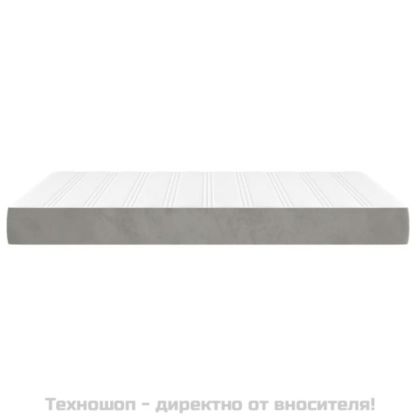 Матрак за легло с покет пружини светлосив 140x190x20 см кадифе