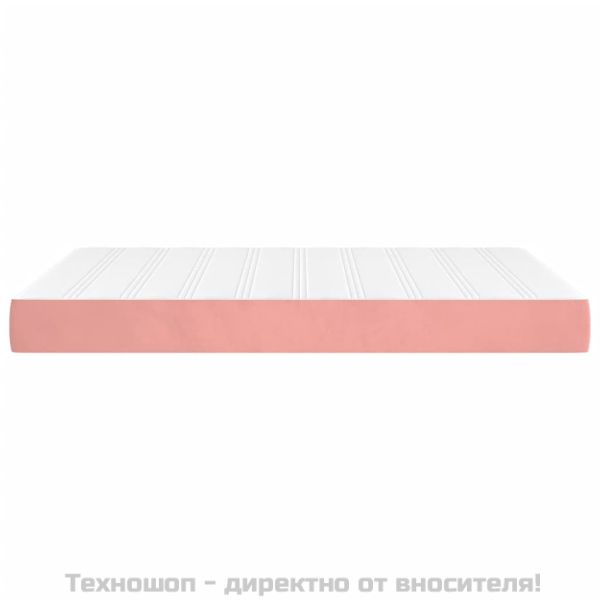 Матрак за легло с покет пружини розов 140x190x20 см кадифе