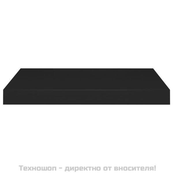 Окачени стенни рафтове, 2 бр, черни, 50x23x3,8 см, МДФ