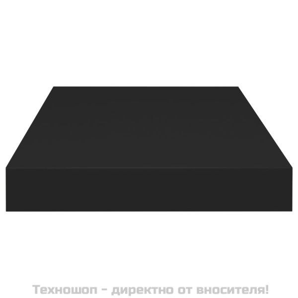 Окачени стенни рафтове, 2 бр, черни, 50x23x3,8 см, МДФ