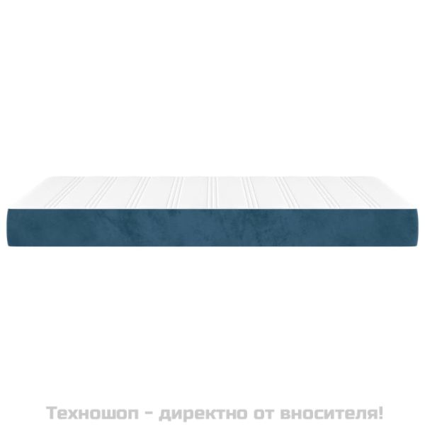 Матрак за легло с покет пружини тъмносин 120x200x20 см кадифе