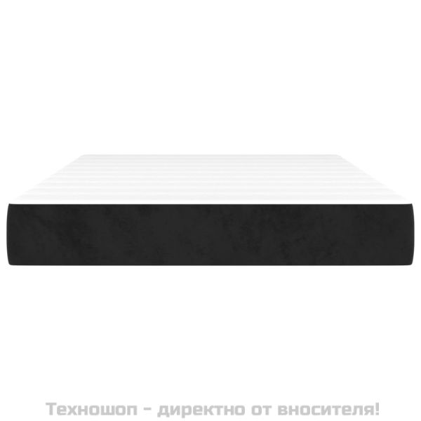 Матрак за легло с покет пружини черен 120x200x20 см кадифе