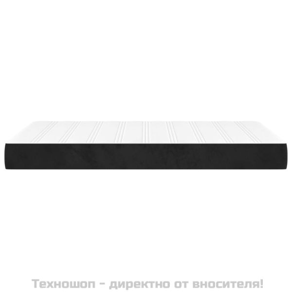 Матрак за легло с покет пружини черен 120x200x20 см кадифе