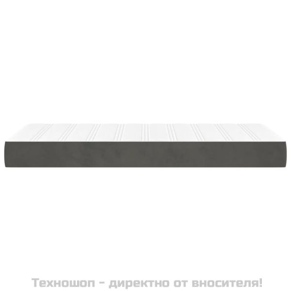Матрак за легло с покет пружини тъмносив 90x190x20 см кадифе