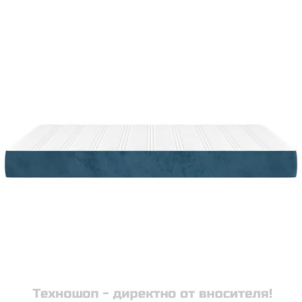 Матрак за легло с покет пружини тъмносин 140x190x20 см кадифе