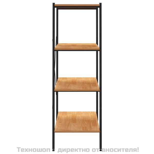 Етажерка с 4 рафта, черно и дъб, 80x40x130 см