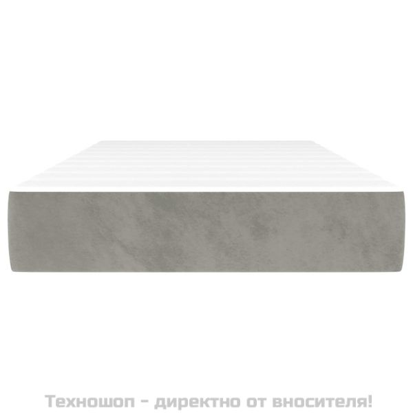 Матрак за легло с покет пружини светлосив 90x190x20 см кадифе