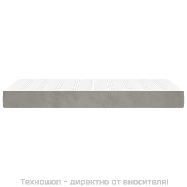 Матрак за легло с покет пружини светлосив 90x190x20 см кадифе