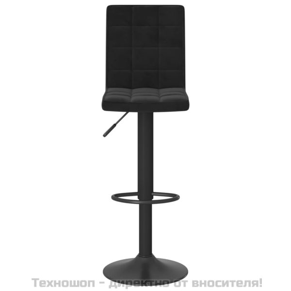 Бар табуретки, 2 бр, черни, кадифе