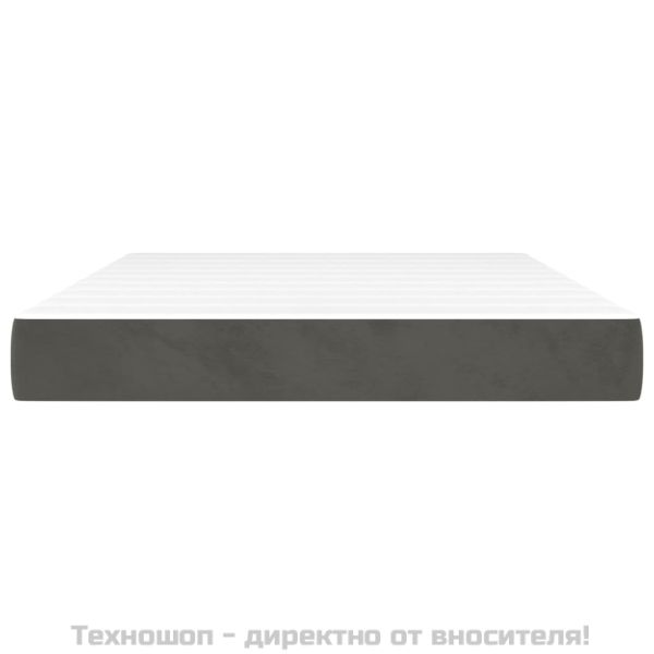 Матрак за легло с покет пружини тъмносив 140x190x20 см кадифе