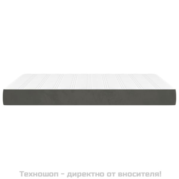 Матрак за легло с покет пружини тъмносив 140x190x20 см кадифе