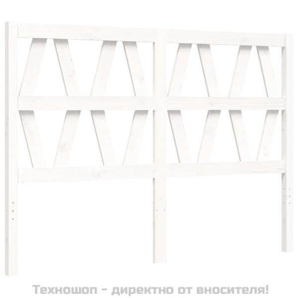 Рамка за легло без матрак, бял, 120x200 см, бор масив