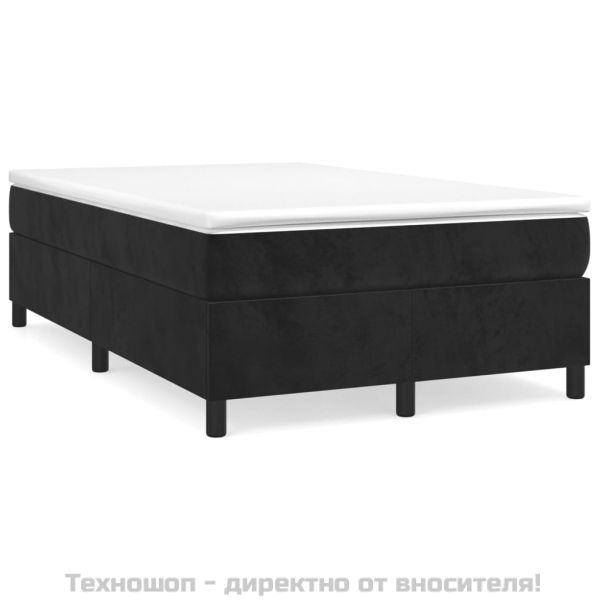Боксспринг легло с матрак, черно, 120x200 см, кадифе