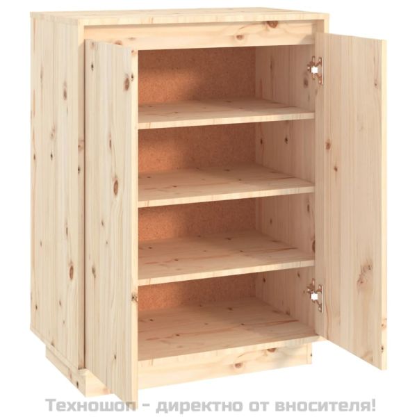 Шкаф за обувки, 60x35x80 см, бор масив