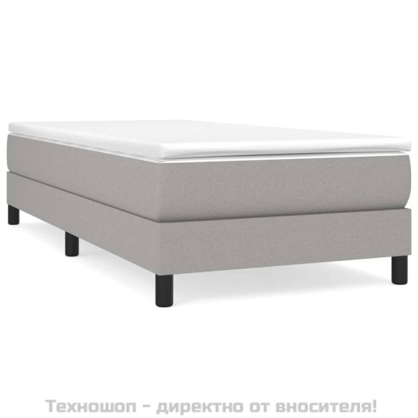 Боксспринг легло с матрак, светлосиво, 100x200 см, плат