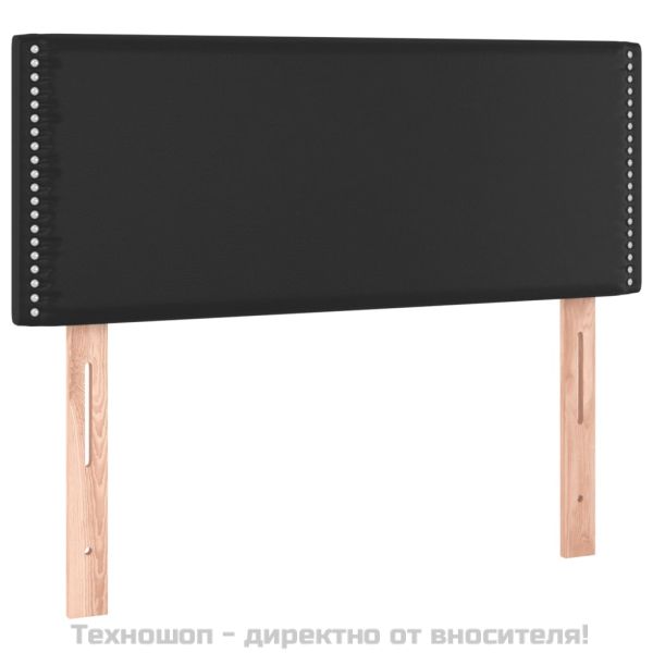 Боксспринг легло с матрак, черно, 100x200 см, изкуствена кожа