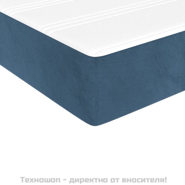 Боксспринг легло с матрак, тъмносиньо, 100x200 см, кадифе