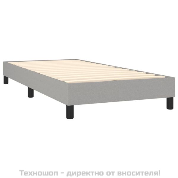 Боксспринг легло с матрак, светлосиво, 100x200 см, плат