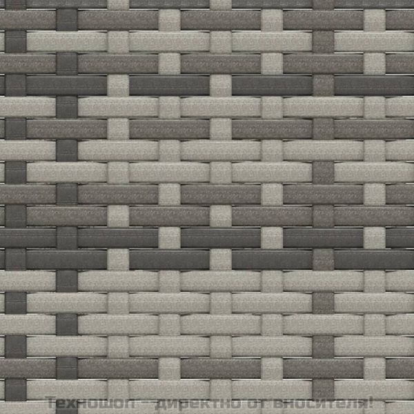 Градински лаундж комплект с възглавници 2 части сив полиратан