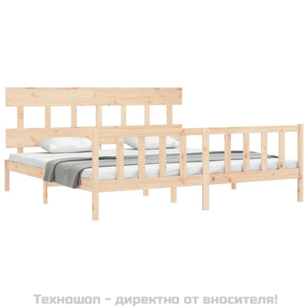 Рамка за легло без матрак 200x200 см масивна чамова дървесина