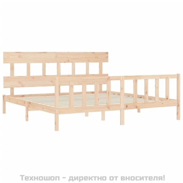 Рамка за легло без матрак 200x200 см масивна чамова дървесина