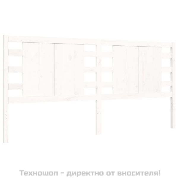 Рамка за легло без матрак, бял, 200x200 см, бор масив